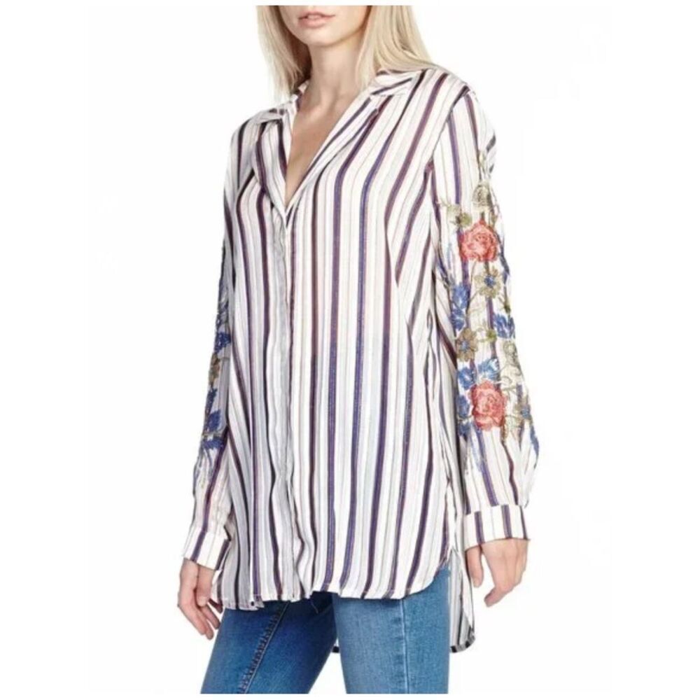 Aratta Silent Journey The Limits of the Sea Shirt Floral Embroidered Women’s MED